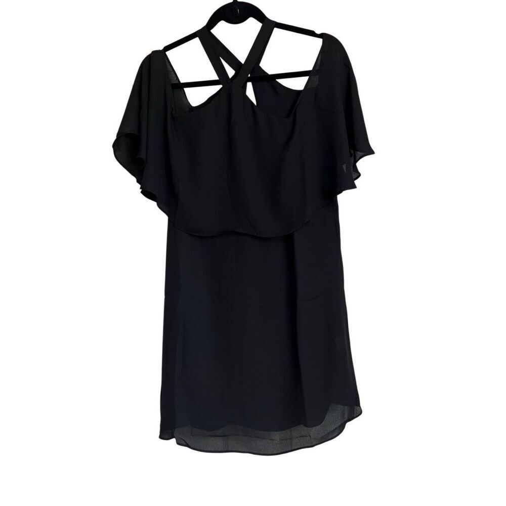 Revolve Krisa Dress Womens XS Black Halter Cold Off Shoulder Mini Fully‎ Lined